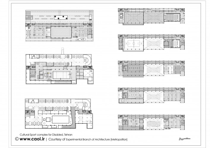 Cultural Sport complex for Disabled  Architectural plan Floor   Roof 2