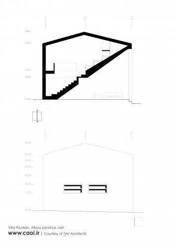 section and elevation Villa Pourkan