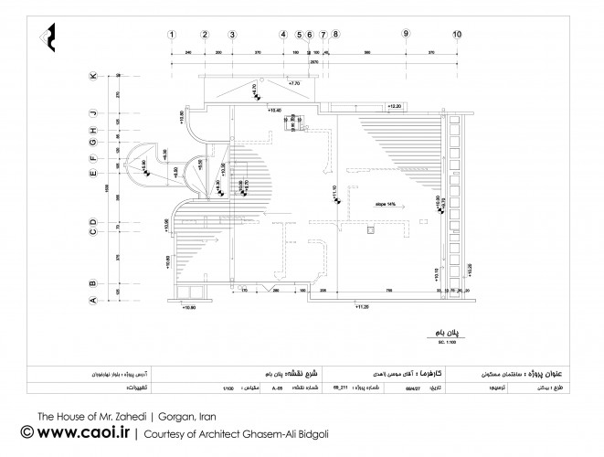 Roof Plan of The house of Mr. Zahedi Gorgan Iran