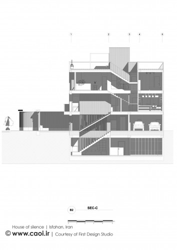 House of Silence in Isfahan Site plan Section C