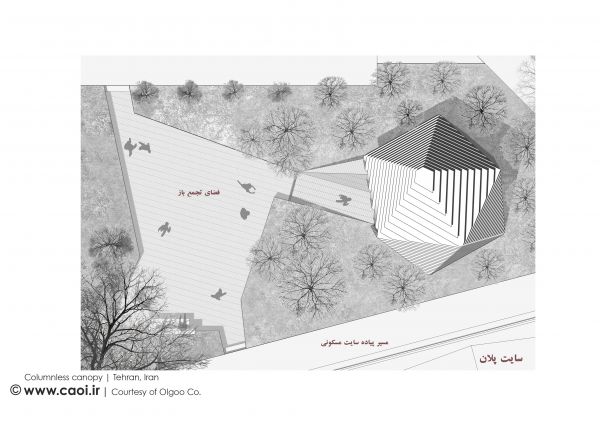 Columnless canopy in Tehran by Olgoo Architecture Office Iranian Architecture Site plan