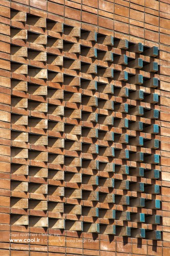 Ozgol Apartment in Tehran by Hooba Design Group Brick Pattern  3 