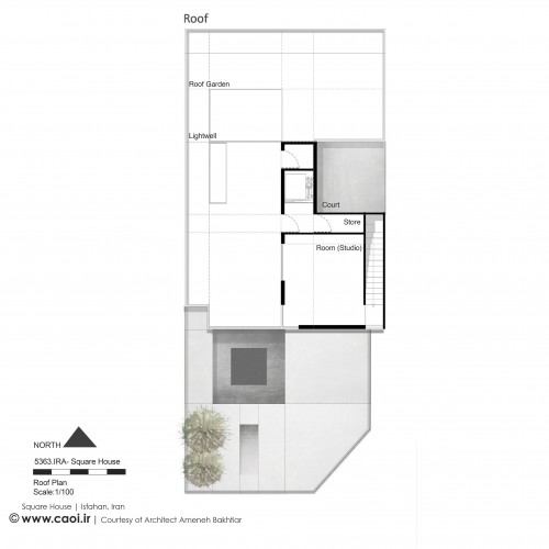 Square House in Isfahan Iran Roof Floor Plan