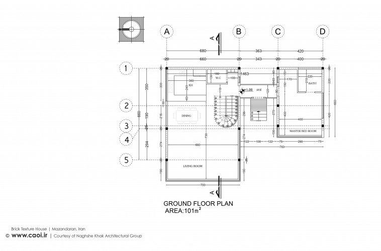 Brick Pattern House Ground Floor Plan