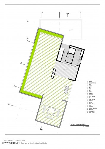 Niloufar Villa in Lavasan by Line Architecture Studio Third Floor Plan