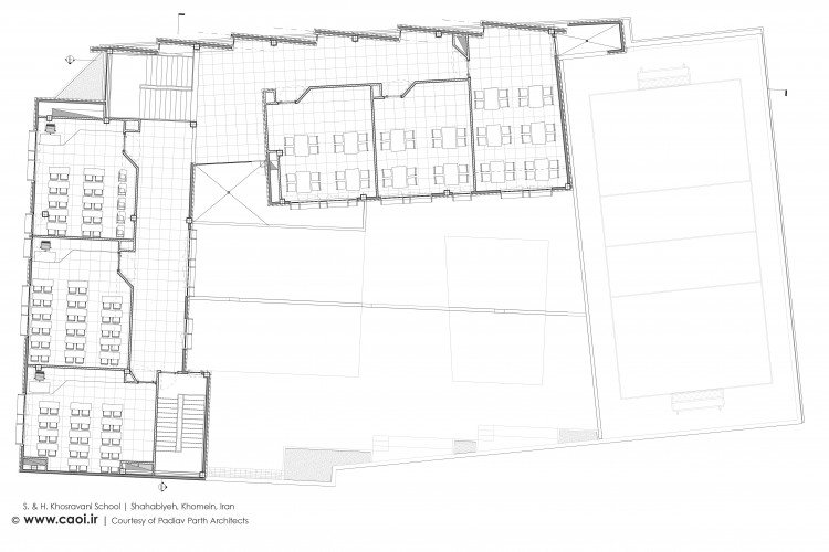 First Floor plan Shahabeddin and Hashem Khosravani School Padiav Parth Architects