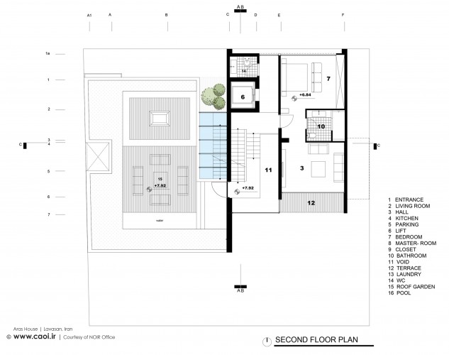 Aras House in Lavasan Second Floor Plan
