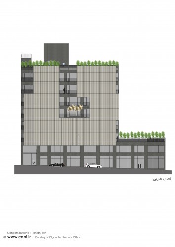 Elevation  of Gandom Building in Tehran by Olgoo Architecture Office  1 