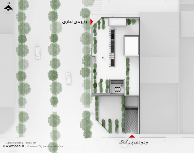 Site plan Gandom Building in Tehran by Olgoo Architecture Office