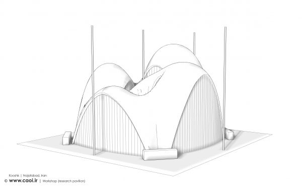 Kooshk research pavilion Student Research Workshop Perspective Model