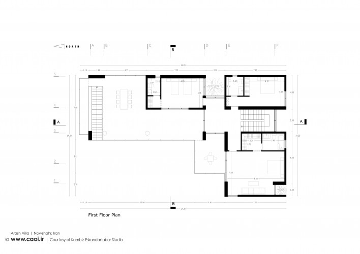 First Floor Plan of Arash villa in Nowshahr Mazandaran By Kambiz Eskandartabar