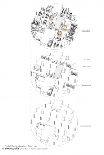 Design Diagram of Private Office Headquarters in Negar Tower by Persian Garden Studio