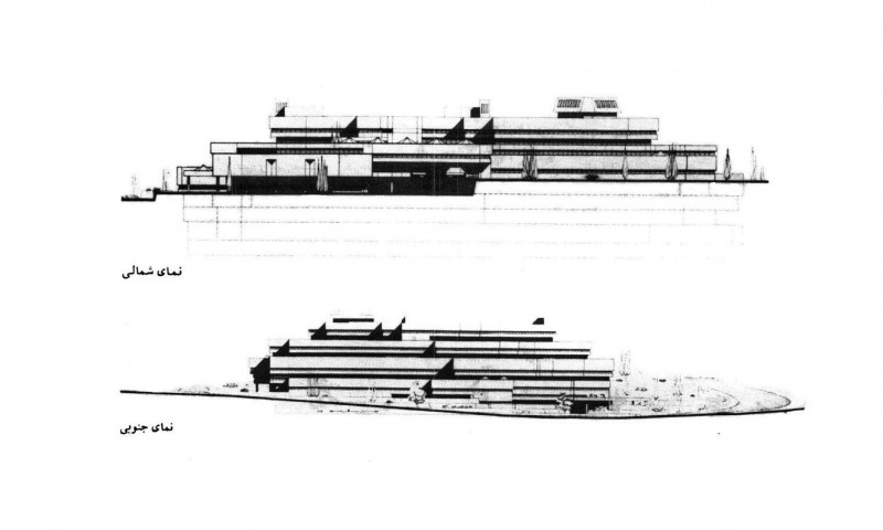North and South Elevation of National Library of Iran