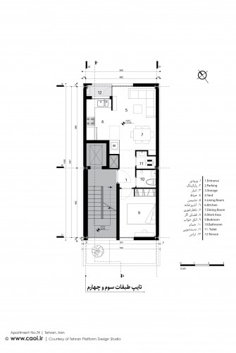 Third and Forth Floor Plan Apartment No 74 Nezam Abad Tehran Platform Design Studio