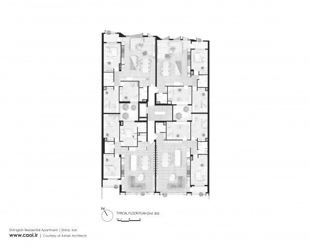 Typical floor plan Shimigiah Residential Apartment Shiraz Ashari Architects