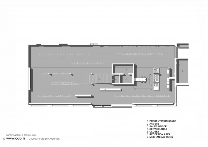 First Floor Plan Fantoni Gallery in Tehran by 3rd Skin Architects Renovation Project