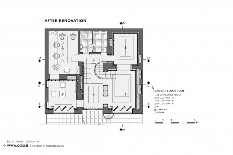 Ground Floor Plan  After Renovation  Soo Art Gallery in Isfahan