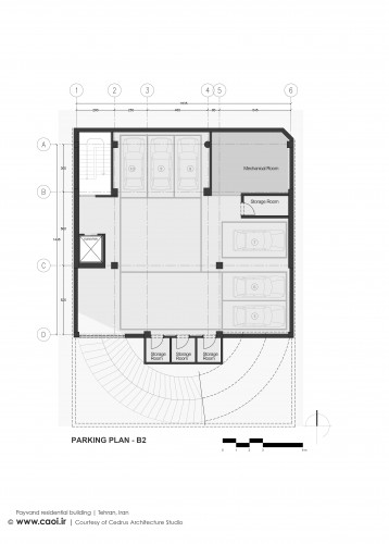 Basement floor Plan Payvand residential building Tehran Cedrus Architecture Studio  1 