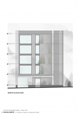 North Elevation Payvand residential building Tehran Cedrus Architecture Studio