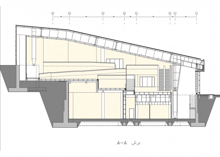 Section A A Holy defence museum in Tehran  Architect Jila Norouzi