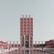 Retro futurism Iranian High rise Architecture Landmarks photomontage  11 
