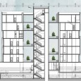 SectionAA elevation Facing Sun residential building in Fasham